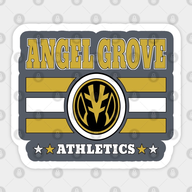 Angel Grove Athletics - White Sticker by Vitalitee